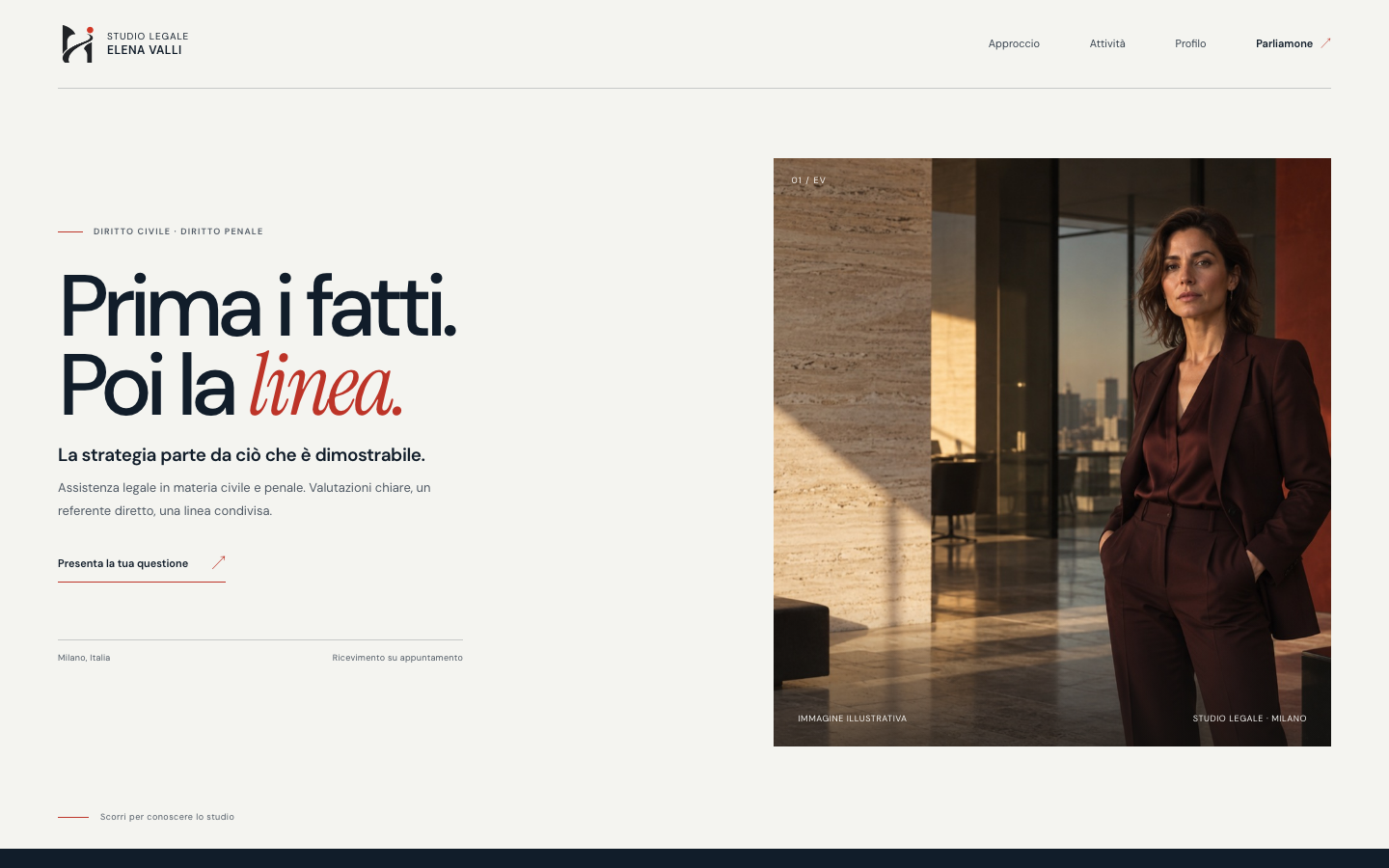 Anteprima del sito demo per uno studio legale